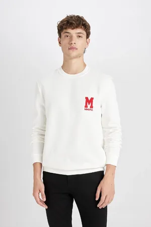 DeFacto New Regular Fit Crew Neck Printed Thick Sweatshirt