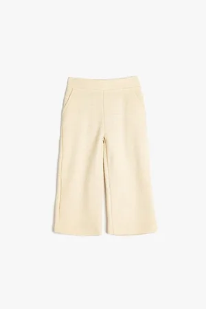 Koton Elastic Waist Cotton Wide Leg Trousers