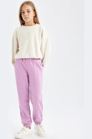 DeFacto Girls Basic Plain Jogger Sweatpants with Elastic Waistband