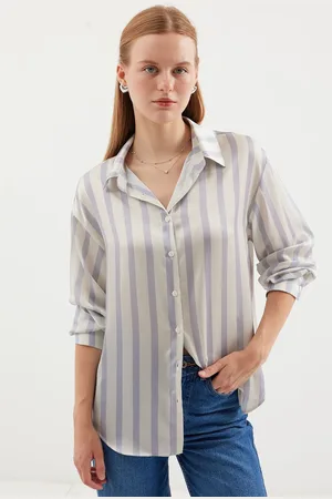Bigdart 3964 Lightly Flowing Satin Shirt - F.Grey