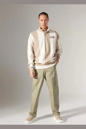 DeFacto Gabardine Trousers Baggy Fit Straight Leg Pocket