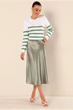 Bigdart 15806 Satin Skirt - Cagla
