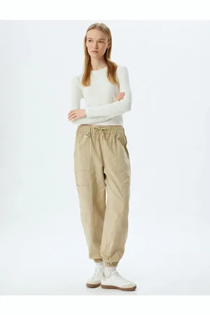 Koton Jogger Pants Cargo Pocket Waist Tie Slim Fit