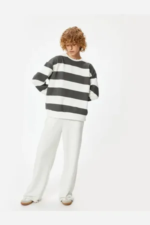 Koton Oversize Sweatshirt Crew Neck Long Sleeve Color Blocked