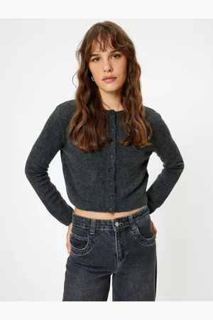 Koton Knitwear Cardigan Round Neck Buttoned Long Sleeve