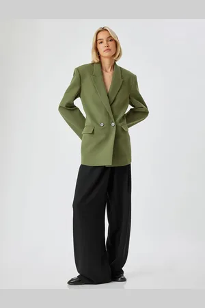 Koton Double Breasted Oversize Blazer Jacket Buttoned