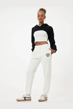 Koton Jogger Sweatpants with Lace Waist College Embroidery Pocket Comfortable Fit