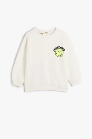Koton Smileyworld® Sweatshirt Licensed Raised Long Sleeve Crew Neck