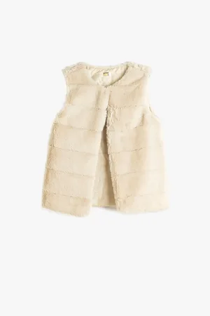 Koton Plush Vest Round Neck Sleeveless