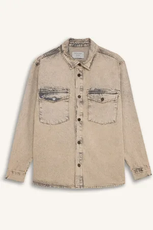 DeFacto Relax Fit Pocket Long Sleeve Jean Shirt