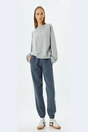 Koton Oversize Jogger Sweatpants with Waist Tie Stripe Detail and Pocket Raised Both