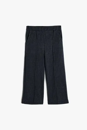 Koton Striped Trousers Relaxed Cut Pocket Detail