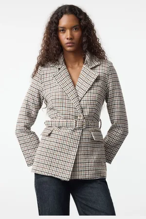 Trendyol Multicolored Belted Woven Blazer Jacket