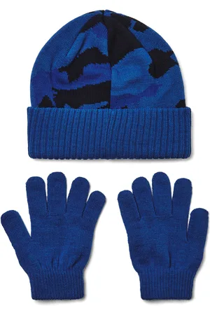 Under Armour B Beanie/Glove Combo-BLU