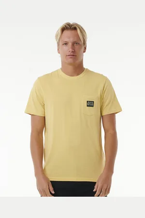 Rip Curl Tričko HORIZON BADGE SS TEE Straw