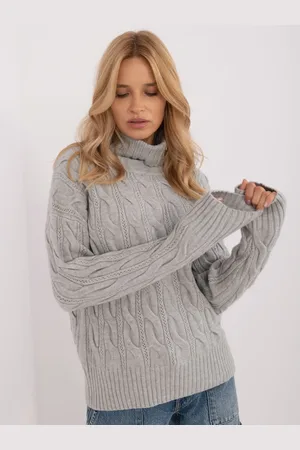 Wool Fashion Italia Šedý rolák se vzorem