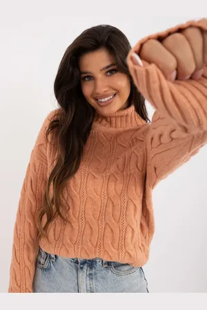 Wool Fashion Italia Oranžový dámský rolák