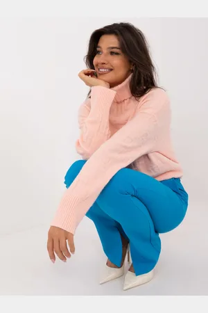 Wool Fashion Italia Světle oranžový rolák s manžetami