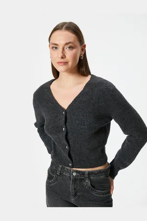 Koton Knitwear Cardigan V-Neck Buttoned Long Sleeve