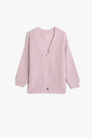 Koton Cardigan Knitwear Basic V Neck Buttoned Off Shoulder