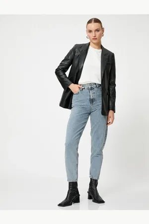 Koton Rovný džínový Den S Vysokým Pasem Kalhoty Crop Leg - Lucy Jean