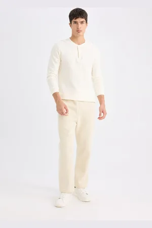 DeFacto Regular Fit Sweatpants Elastic Waist Basic Plain Pocket Straight Leg