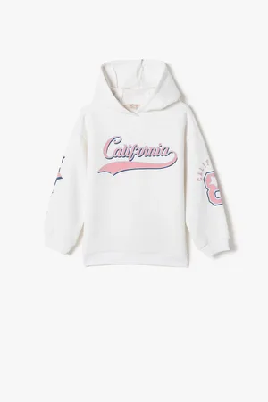 Koton Hooded Sweatshirt Tiered Long Sleeve Crew Neck Printed