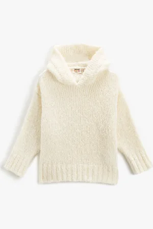 Koton Hooded Knitted Sweater Basic Soft Textured Long Sleeve