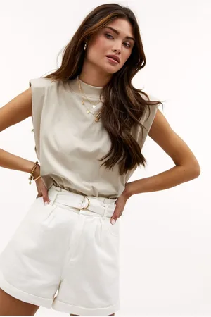 MADMEXT Mad Girls Beige Padded T-Shirt Mg900