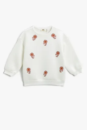 Koton Floral Printed Sweatshirt Long Sleeve Crew Neck Raised