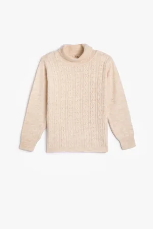 Koton Turtleneck Sweater Hair Knit Detailed Long Sleeve Soft Textured