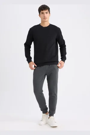 DeFacto Slim Fit Slim Cut Jogger Sweatpants Basic Plain Pique Waist Lace-up Elastic Leg Pocket