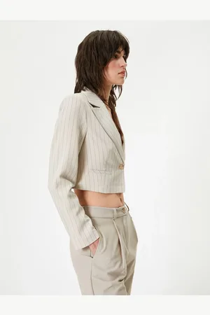 Koton Crop Blazer Jacket Long Sleeve