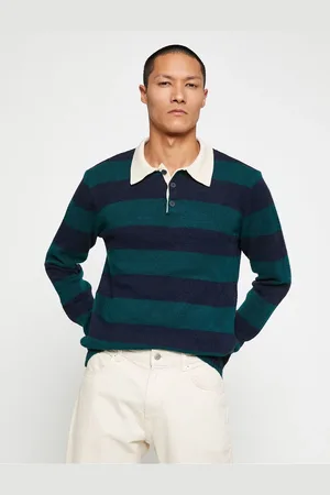 Koton Basic Knitwear Sweater Polo Collar Button Detailed