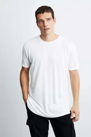 Grimelange Oscar Pánské dlouhé tričko Flowy Fabric White