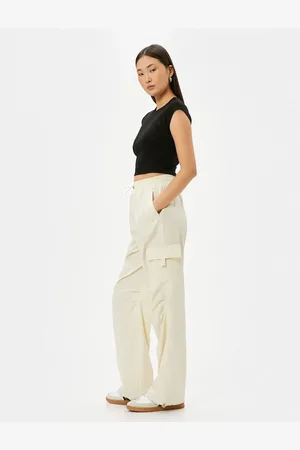 Koton Parachute Trousers with Cargo Pocket and Elastic Waist with Stopper