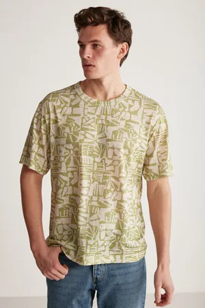 Grimelange Lucas Comfort Ecru / Patterned T-shirt