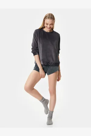 Koton Winter Pajama Top Velvet Soft Textured Long Sleeve Crew Neck