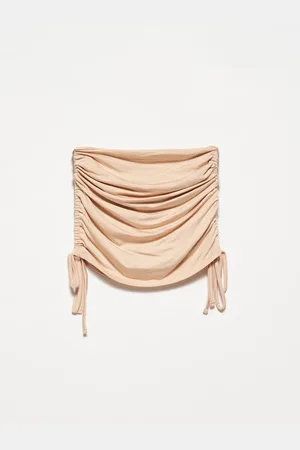 Dilvin 20680 Crop Top-Beige