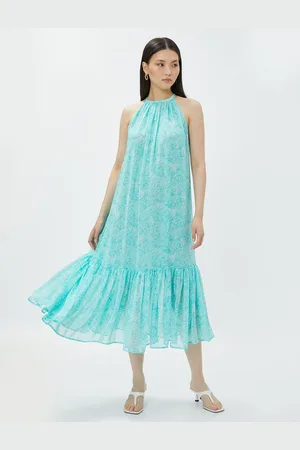 Koton Floral Dress Midi Length Halter Neck