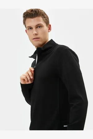 Koton Sports Sweatshirt with Half Zipper and Phone Pocket Detail