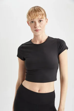 DeFacto Fit Crop Crew Neck Sportsman Short Sleeve T-Shirt