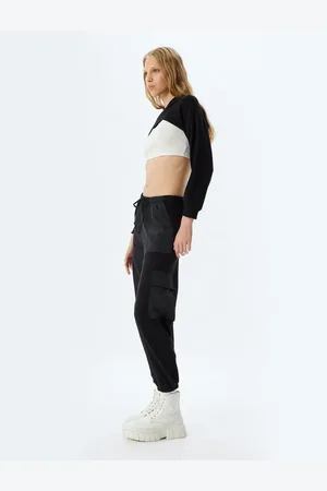 Koton Cargo Jogger Sweatpants Pocket Detailed Tied Waist Raised