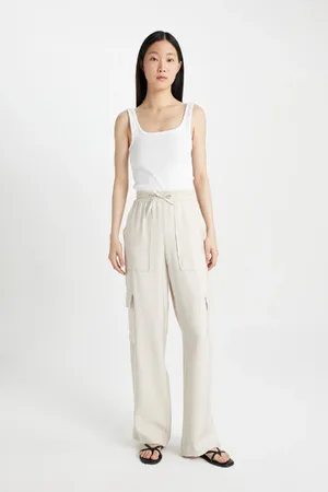 DeFacto Wide Leg Pocket High Waist Wide Leg Long Length Trousers