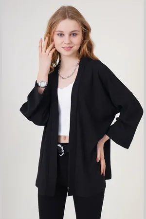 Bigdart 5862 Knitted Kimono - Black