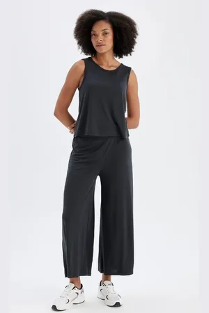 DeFacto Fit Wide Leg Standard Length Modal Trousers