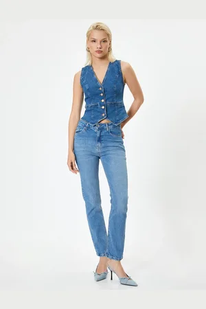 Koton Straight Leg Slim Fit Jeans with Pockets - Eve Slim Straight Jeans