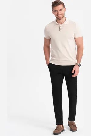 Ombre Clothing Spodnie męskie eleganckie chino o klasycznym kroju - czarne
