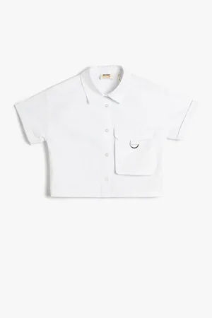 Koton Shirt Short Sleeve Pocket Detailed Cotton