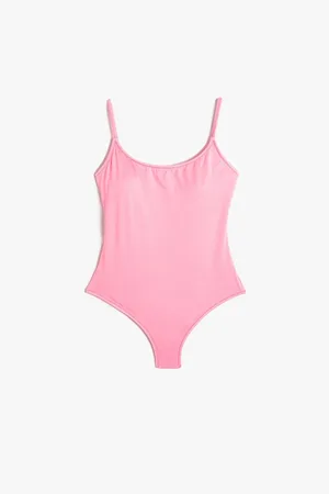 Koton Basic Swimsuit Strappy U-Neck Covered